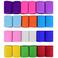 ewtshop 24 cintas de papel crepé- 12 unidades de 10 m x 5 cm cada una- papel crepé para decoración de fiestas